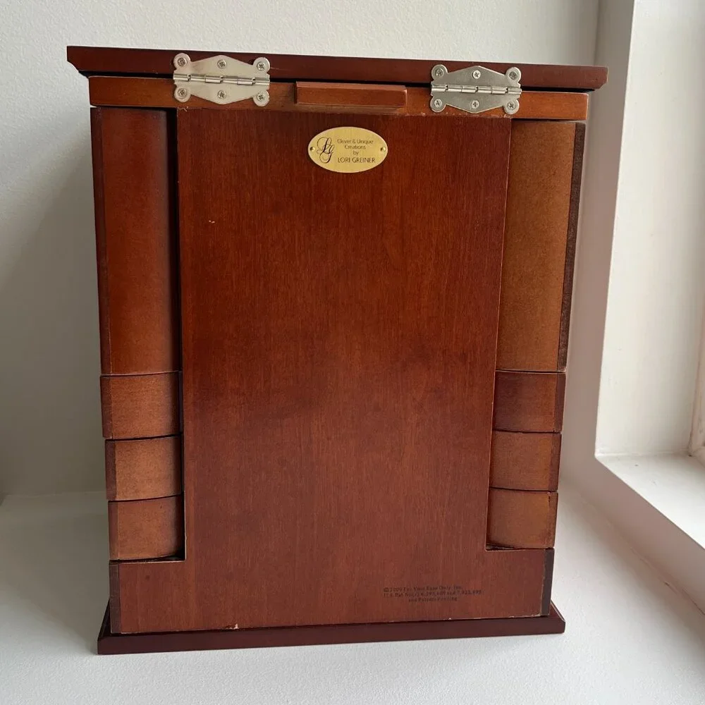 NWOB Lori Greiner 'For Your Ease Only' large, felt-lined wooden jewelry Box - Picture 5 of 16